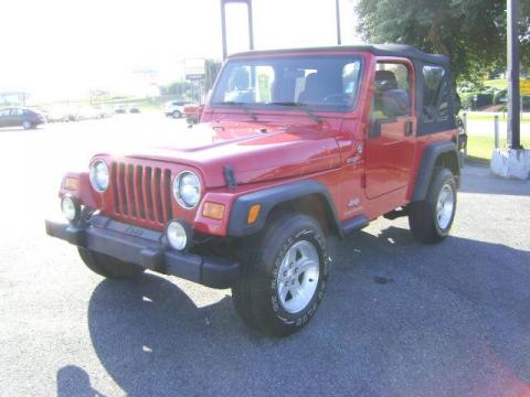 Flame Red Jeep Wrangler Sport 4x4.  Click to enlarge.