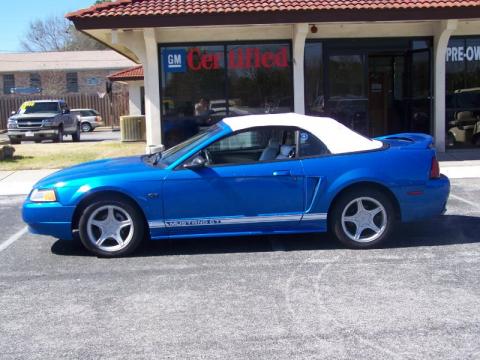 Bright Atlantic Blue Metallic Ford Mustang GT Convertible.  Click to enlarge.