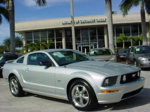 Satin Silver Metallic Ford Mustang GT Premium Coupe.  Click to enlarge.