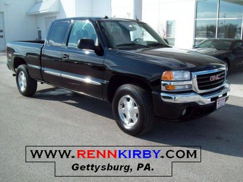 Onyx Black GMC Sierra 1500 SLT Extended Cab 4x4.  Click to enlarge.