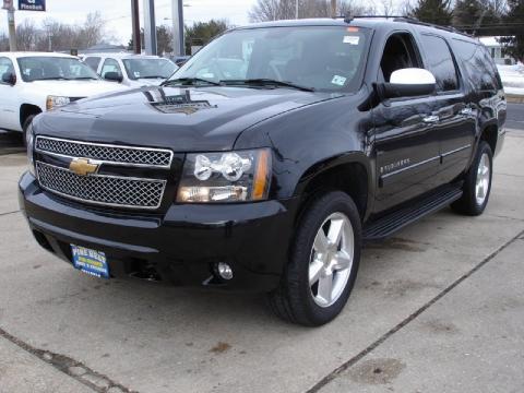 Black Chevrolet Suburban 1500 LTZ 4x4.  Click to enlarge.