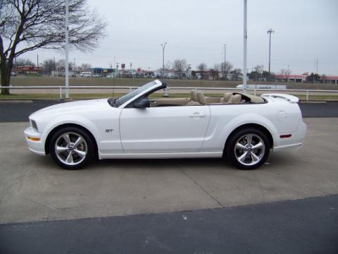 Performance White Ford Mustang GT Premium Convertible.  Click to enlarge.