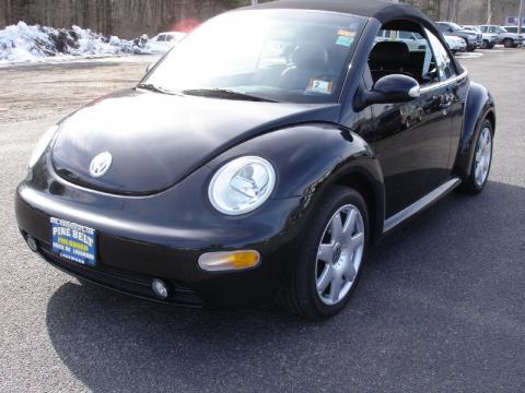 Black Volkswagen New Beetle GLS 1.8T Convertible.  Click to enlarge.