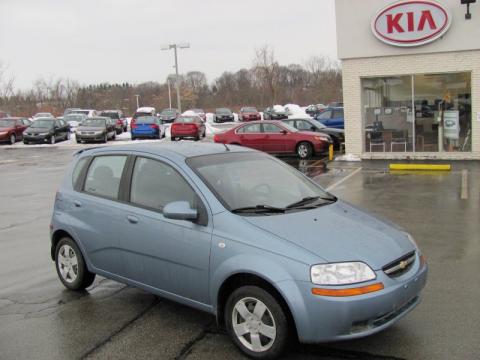 Icelandic Blue Chevrolet Aveo LS Hatchback.  Click to enlarge.