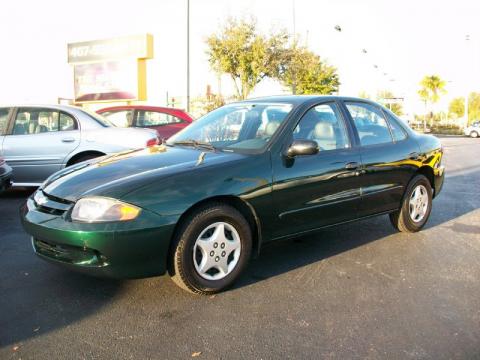Dark Green Metallic Chevrolet Cavalier Sedan.  Click to enlarge.