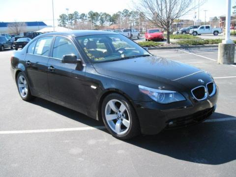 Jet Black BMW 5 Series 525i Sedan.  Click to enlarge.