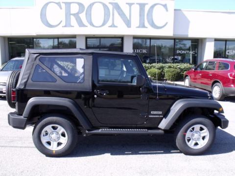 Black Jeep Wrangler Sport 4x4.  Click to enlarge.