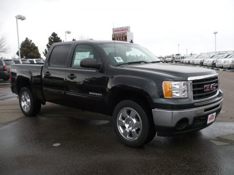 Carbon Black Metallic GMC Sierra 1500 SLE Crew Cab 4x4.  Click to enlarge.