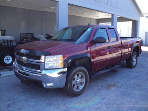 Sport Red Metallic Chevrolet Silverado 2500HD LT Extended Cab 4x4.  Click to enlarge.
