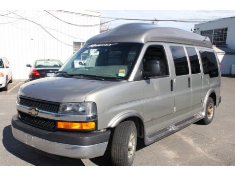 Light Pewter Metallic Chevrolet Express 2500 Passenger Conversion Van.  Click to enlarge.