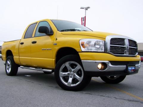 Detonator Yellow Dodge Ram 1500 Big Horn Edition Quad Cab 4x4.  Click to enlarge.