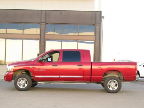 Inferno Red Crystal Pearl Dodge Ram 3500 Laramie Mega Cab 4x4.  Click to enlarge.
