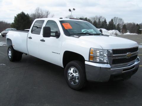 Summit White Chevrolet Silverado 3500HD LS Crew Cab 4x4 Dually.  Click to enlarge.