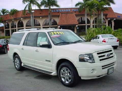 White Sand Tri Coat Metallic Ford Expedition EL Limited.  Click to enlarge.