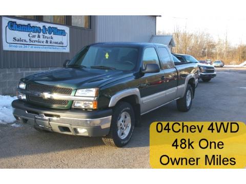 Dark Green Metallic Chevrolet Silverado 1500 Z71 Extended Cab 4x4.  Click to enlarge.