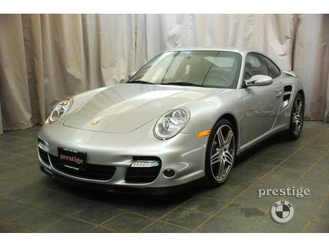 Arctic Silver Metallic Porsche 911 Turbo Coupe.  Click to enlarge.