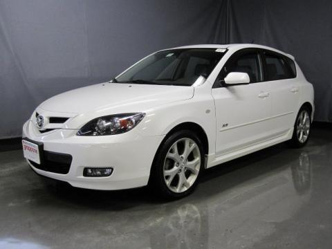 Rally White Mazda MAZDA3 s Grand Touring Hatchback.  Click to enlarge.
