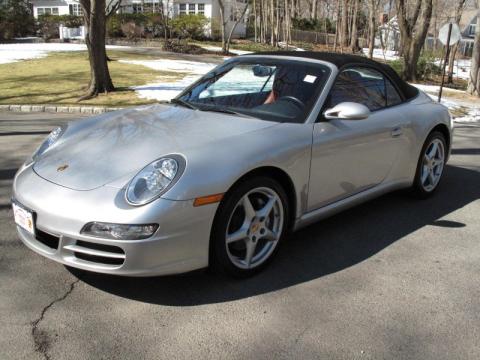 Arctic Silver Metallic Porsche 911 Carrera Cabriolet.  Click to enlarge.
