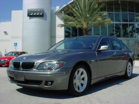 Sterling Grey Metallic BMW 7 Series 750i Sedan.  Click to enlarge.
