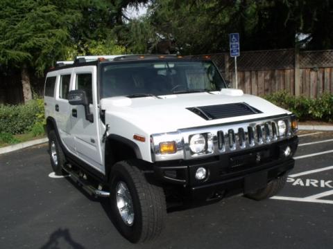 White Hummer H2 SUV.  Click to enlarge.