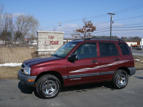 Wildfire Red Chevrolet Tracker 4WD Hard Top.  Click to enlarge.