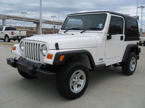 Stone White Jeep Wrangler Sport 4x4.  Click to enlarge.