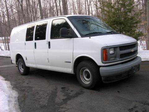 White Chevrolet Express 1500 Commercial Van.  Click to enlarge.