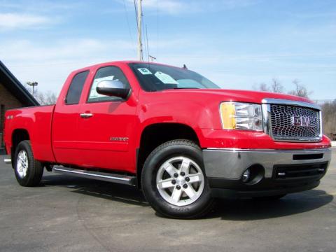 Fire Red GMC Sierra 1500 SLE Extended Cab 4x4.  Click to enlarge.