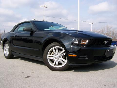 Black Ford Mustang V6 Convertible.  Click to enlarge.