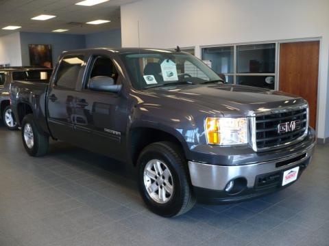 Storm Gray Metallic GMC Sierra 1500 SLE Crew Cab 4x4.  Click to enlarge.