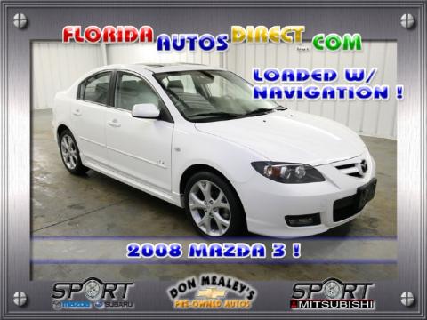 Rally White Mazda MAZDA3 s Grand Touring Sedan.  Click to enlarge.