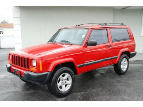 Flame Red Jeep Cherokee Sport.  Click to enlarge.