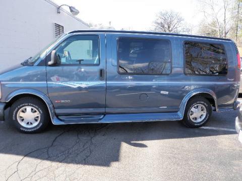 Cadet Blue Metallic GMC Savana Van G1500 Passenger Conversion.  Click to enlarge.