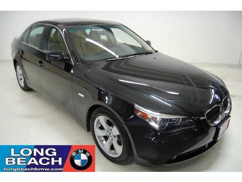 Jet Black BMW 5 Series 525i Sedan.  Click to enlarge.