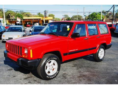 Flame Red Jeep Cherokee Sport.  Click to enlarge.