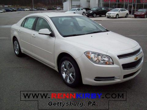 White Diamond Tricoat Chevrolet Malibu LT Sedan.  Click to enlarge.