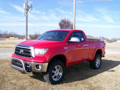 Radiant Red Toyota Tundra Regular Cab 4x4.  Click to enlarge.