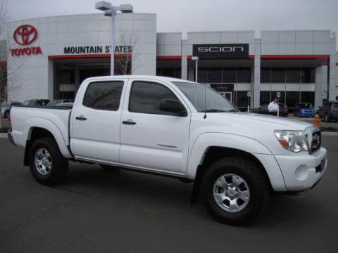 Super White Toyota Tacoma V6 Double Cab 4x4.  Click to enlarge.