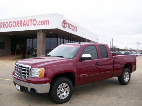 Sport Dark Red Metallic GMC Sierra 1500 SLE Extended Cab.  Click to enlarge.