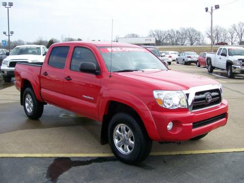 Radiant Red Toyota Tacoma V6 SR5 PreRunner Double Cab.  Click to enlarge.