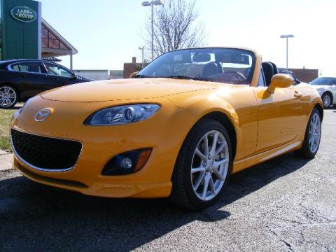 Competition Yellow Mazda MX-5 Miata Grand Touring Roadster.  Click to enlarge.