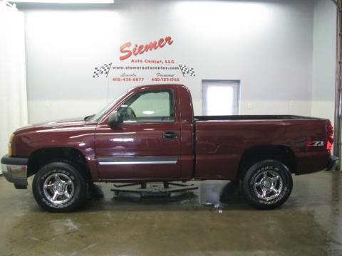 Dark Carmine Red Metallic Chevrolet Silverado 1500 LS Regular Cab 4x4.  Click to enlarge.