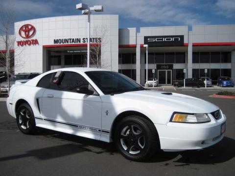 Crystal White Ford Mustang V6 Coupe.  Click to enlarge.
