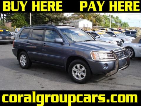 Bluestone Metallic Toyota Highlander V6.  Click to enlarge.
