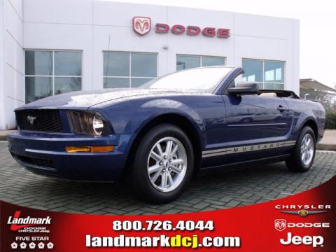 Vista Blue Metallic Ford Mustang V6 Deluxe Convertible.  Click to enlarge.