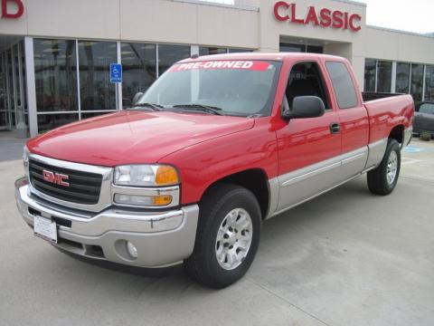 Fire Red GMC Sierra 1500 SLE Extended Cab 4x4.  Click to enlarge.