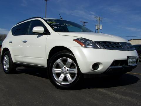 Glacier Pearl White Nissan Murano S AWD.  Click to enlarge.