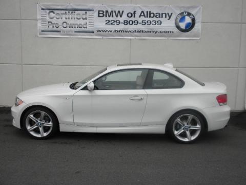 Alpine White BMW 1 Series 135i Coupe.  Click to enlarge.