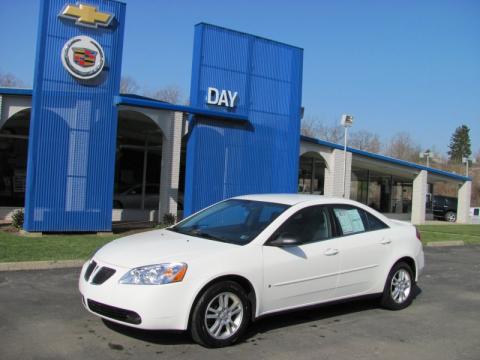 Ivory White Pontiac G6 V6 Sedan.  Click to enlarge.