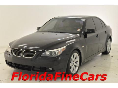 Jet Black BMW 5 Series 545i Sedan.  Click to enlarge.